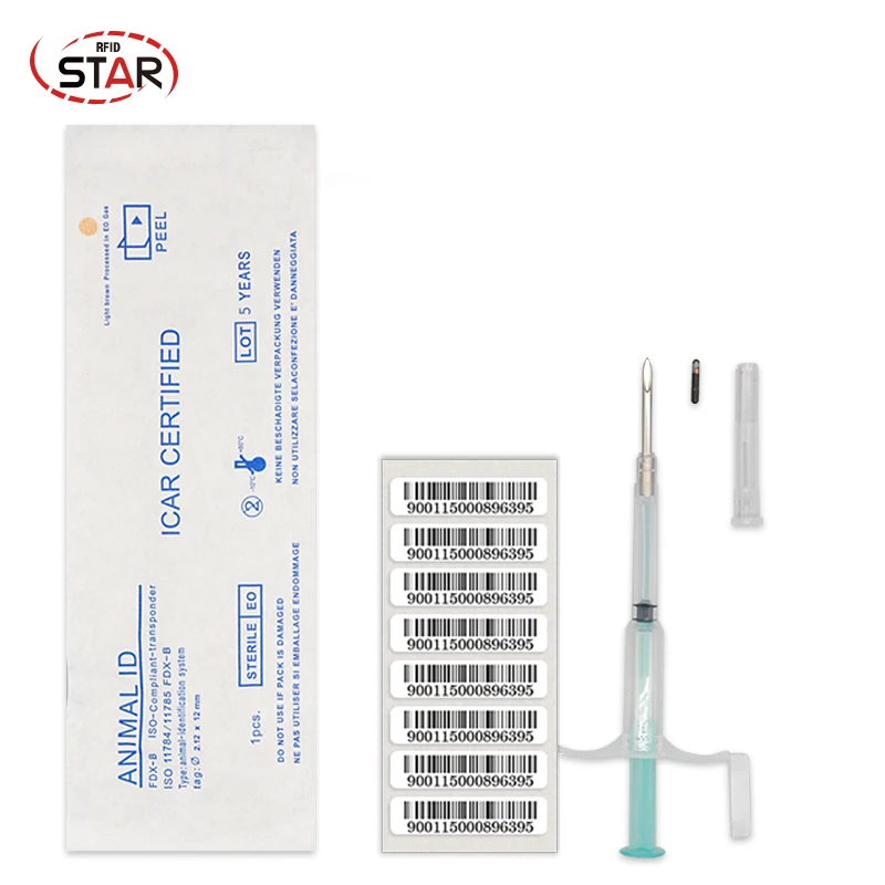 20pcs ISO FDX-B 2*12mm Pet Microchip Tag RFID Syringe with needle for sheep cattle pig identification | Безопасность и защита