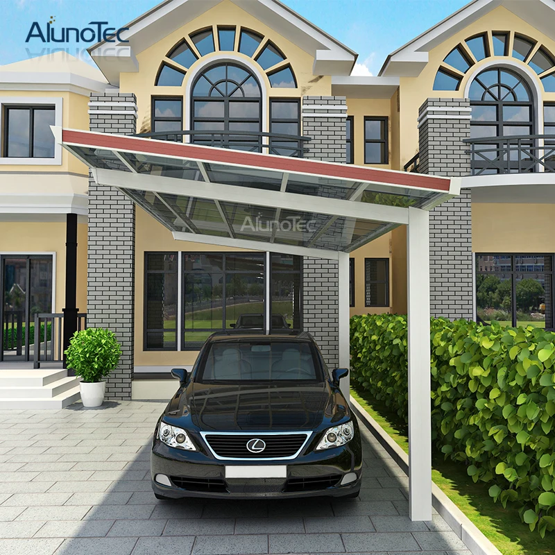 Outdoor Aluminum Carport Car Shelter Car Roof With Polycarbonate Roof 6m length x 3m width x 3m height