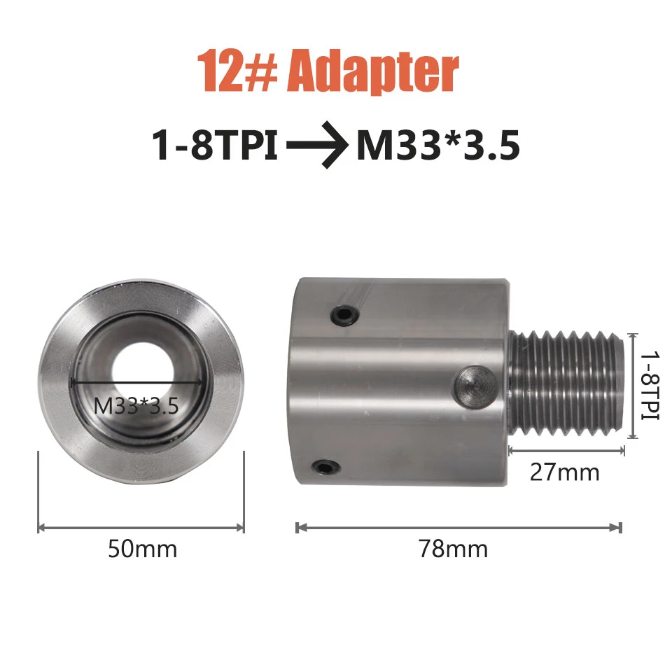 Adapter 1" 8tpi To M33 X 3.5 For Wood Lathe Chuck Converts Turning