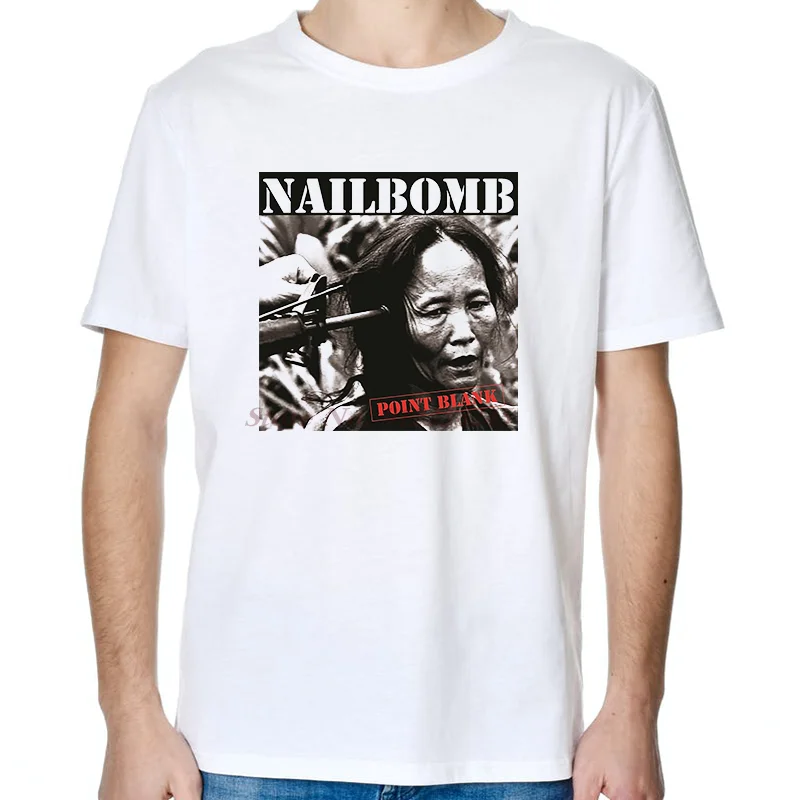 Summer Short Sleeve Nailbomb Point Blank Tees Print Harajuku  T-Shirt Cotton Tops Tees Oversize Men