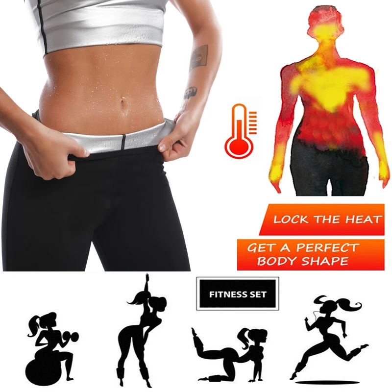 Body Shaper Sauna Suits Sweat Slimming Pants Waist Trainer Long Sleeve Shirt Sets Workout Leggings Tops Control Panty Shapewear