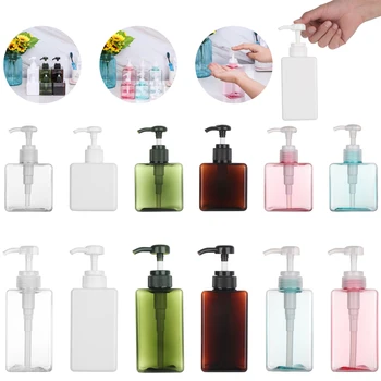 

250/450ML Portable Hand Pump Mousse Foaming Bottle Travel Square Lotion Container Press Shower Cosmetic Hand Soap Dispenser