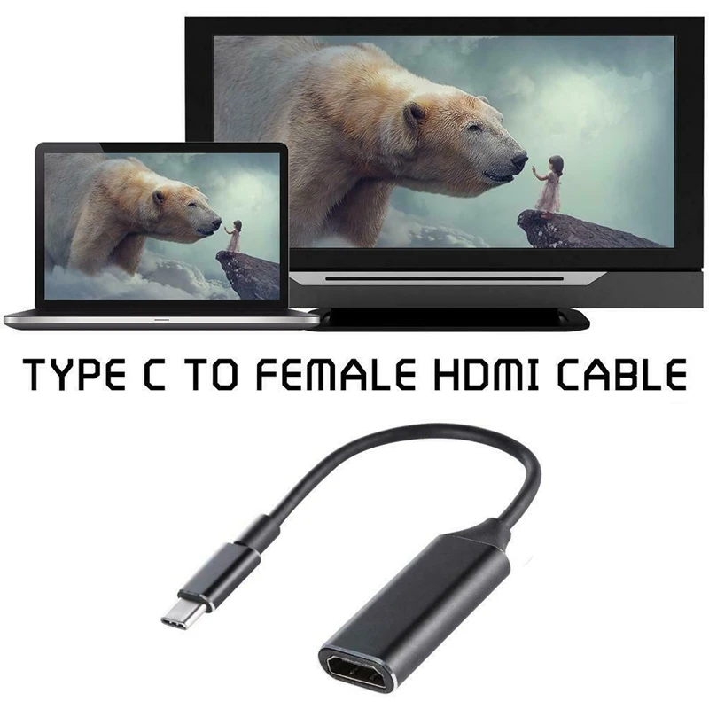Usb 3,1 type C к гнезду 4K Hdmi Hdtv I удлинитель высокой четкости адаптер Черный