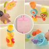 New Baby Bathroom Mesh Bag Sucker Design For Children Bath Toys Kid Basket Cartoon Animal Shapes Cloth Sand Toys Storage Net Bag 6