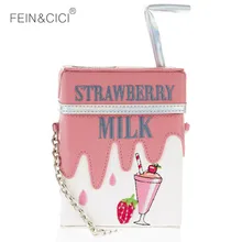 Милая кожаная сумка-мессенджер с цепочкой, сумка через плечо для девушек и женщин, розовая конфета, клубника, сумки на присоске, новинка, Прямая поставка