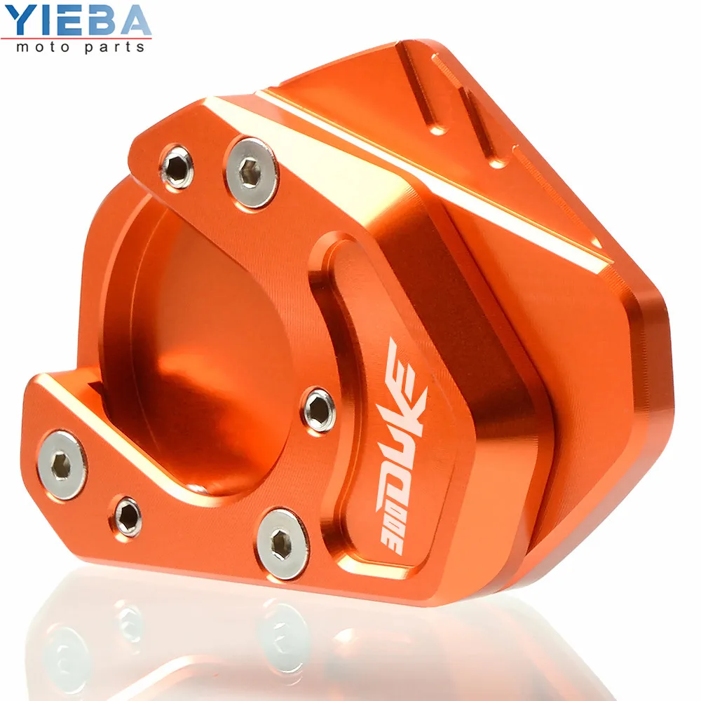 CNC Aluminum Motorcycle Sidestand Kickstand foot Support Side Stand Enlarge moto parts For KTM DUKE 300 300DUKE - Цвет: orange-orange