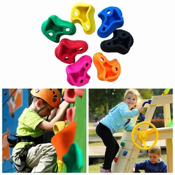 

Random Color 5Pcs Children Climbing Rocks Outdoor Climbing Wall Stones Holds Hand Feet Starter Kit Climbs Tool Accessories