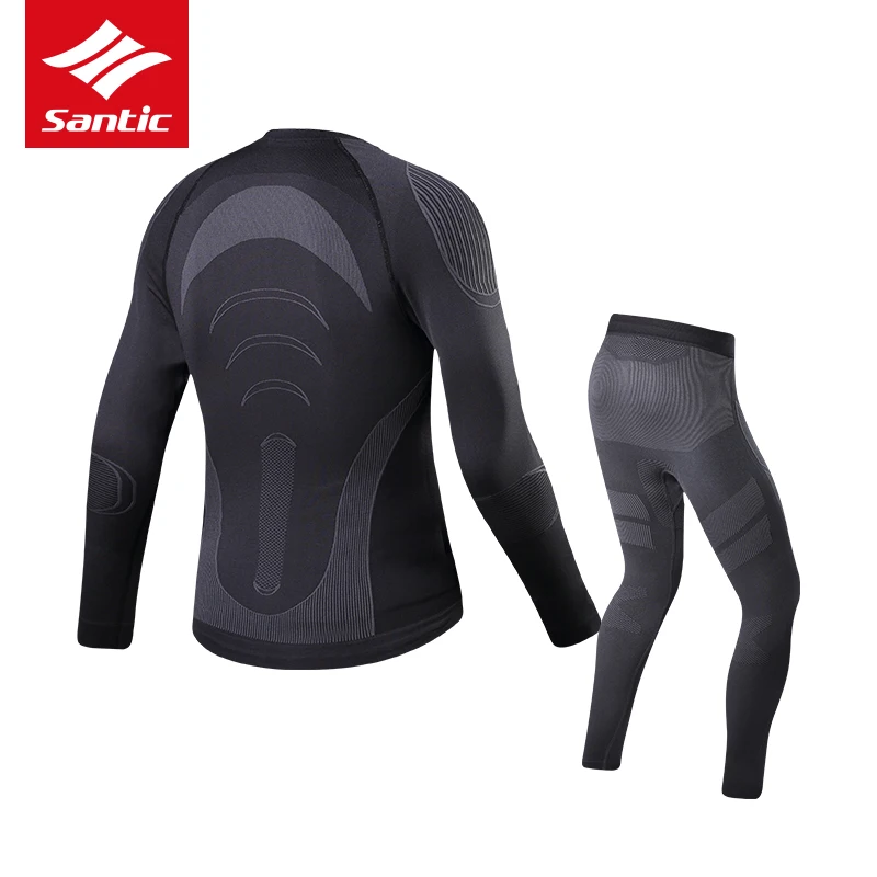Cycling Men's Thermal Underwear Suit Winter Seamless Keep Warm Riding Clothing Sports Running Long Sleeve Asian Size Santic