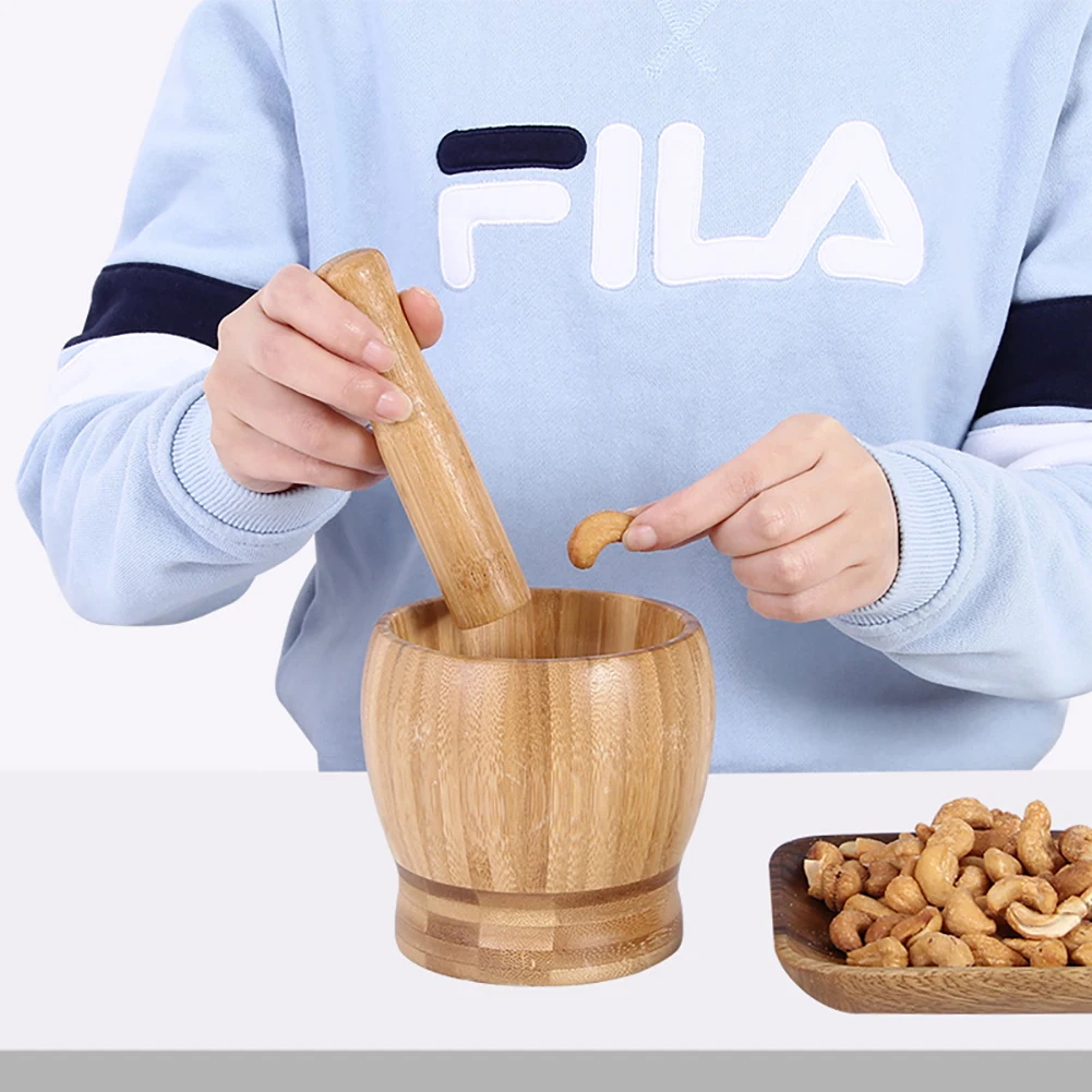 Давилка чеснока с крышкой бамбуковая Бытовая кухонная пищевая шлифовальная машина широко используемая Толстая