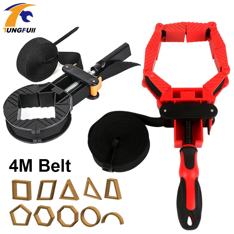 

Multifunction Belt Clamping Tools Woodworking Quick Adjustable Band Clamp Polygonal Clip 90 Degres 4M Pure Nylon Strap Clip