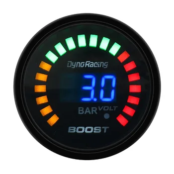 

Dyno Racing 2Inch 52mm 12V Digital Turbo Boost Gauge Meter Bar Pressure Blue LED with Sensor