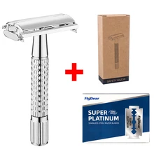 Butterfly Knife Stainless Steel Double Side Manual Razor Men Razor + 10 Blades Hair Shaving Safety Razor Barber Tools