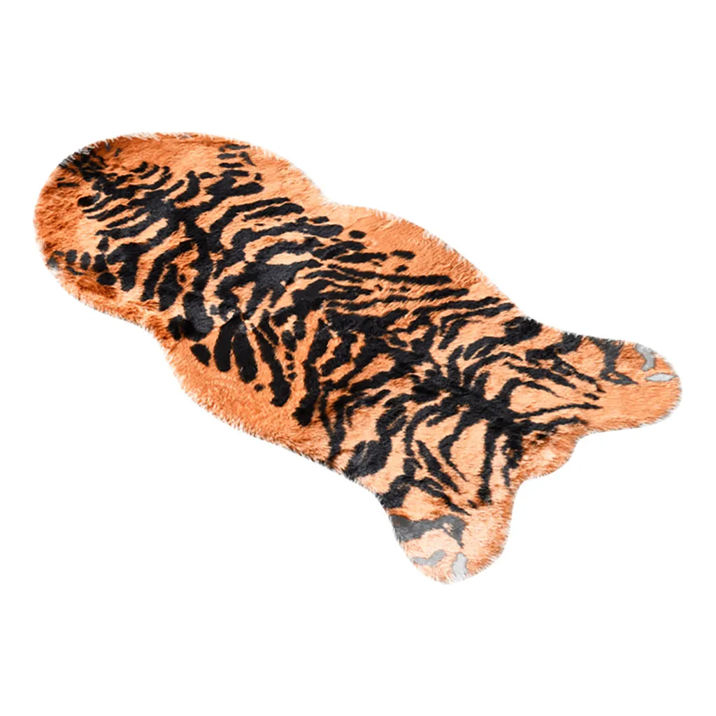 Животный принт Тигр Панда ковер с рисунком Зебра Леопард искусственная кожа ковры для гостиной мягкий меховой Декор Ковер и коврик - Цвет: B 90x100CM