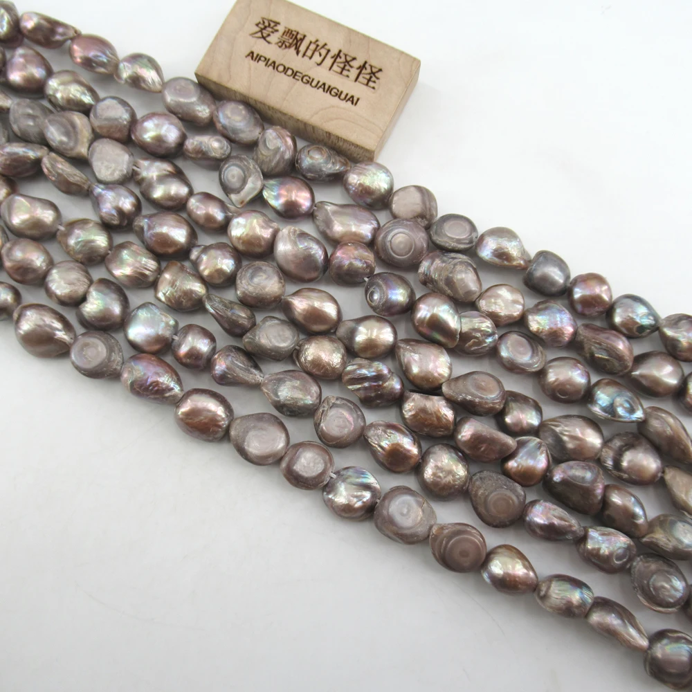 APDGG Wholesale 5 Strands Big Natural Tooth Grey Shell  Pearl Beads 15'' Loose Beads Jewelry Making DIY