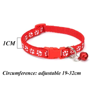 

New 12Pcs/lot Pet Dog Collar with Bell Adjustable 19-32cm Reflective Nylon Dog Collar Durable Heavy For All Breed All Weather