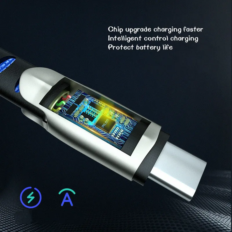 Usb-кабель для iPhone XS Max XR X 8 7 для Xiaomi samsung s8 s9 huawei зарядное устройство Micro USB type C зарядное устройство с интерфейсом Lightning шнур