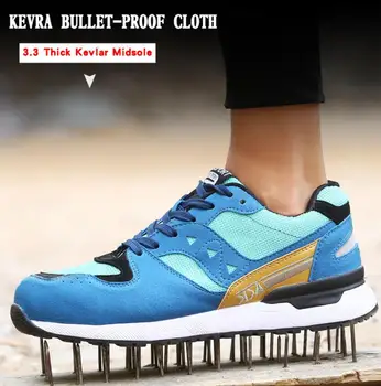

CS746 Men's Steel Toe Indestructible Work Safety Shoes Lightweight Breathable Anti-smashing Reflective Unisex Casual Sneaker
