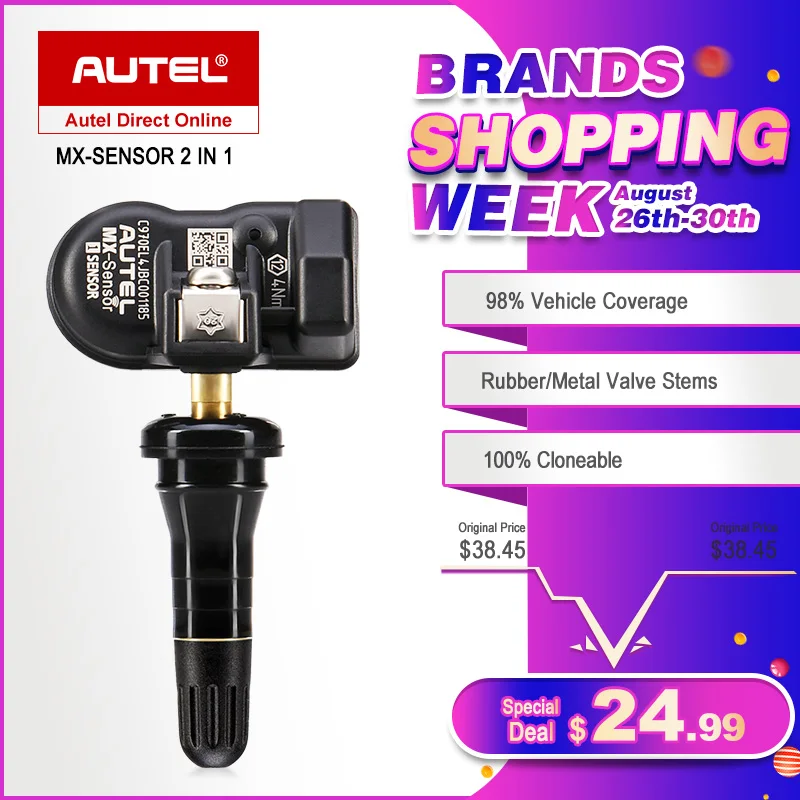 AUTEL mx сенсор 2 в 1 MaxiTPMS Pad 433 МГц система контроля давления шинах тестер считыватель