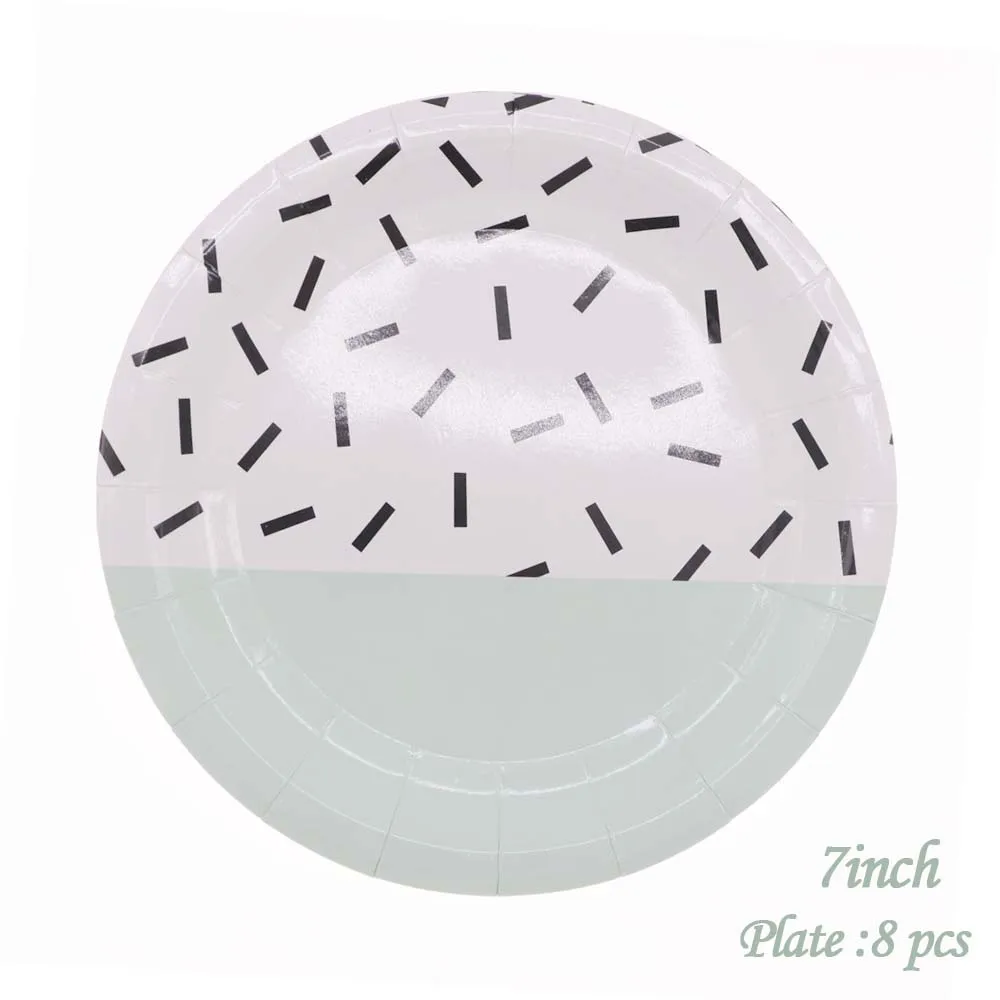 Party bronzing paper plate disposable disc 7 inch birthday party wedding Christmas cake snack dish paper cup