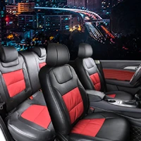 BOOST пользовательские кожаные сиденья для Volkswagen Polo CC Eos Beetle Phaeton Magotan Touareg Подарок подголовник - Название цвета: 19-11Black Red