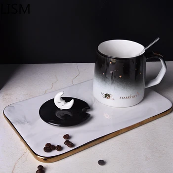 

Coffee Mug Milk Mug and Spoon Printed Mugs Caneca Personalizada Ceramic Coffee Mug 3d Mug Couple Ceramic Cup Coffee Office Plain