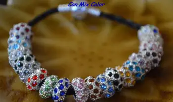 

silver plated can mix color big hole spacer dter323 Beads European Bead Bracelet Fit Rhinestone Loose jewelry making crystal