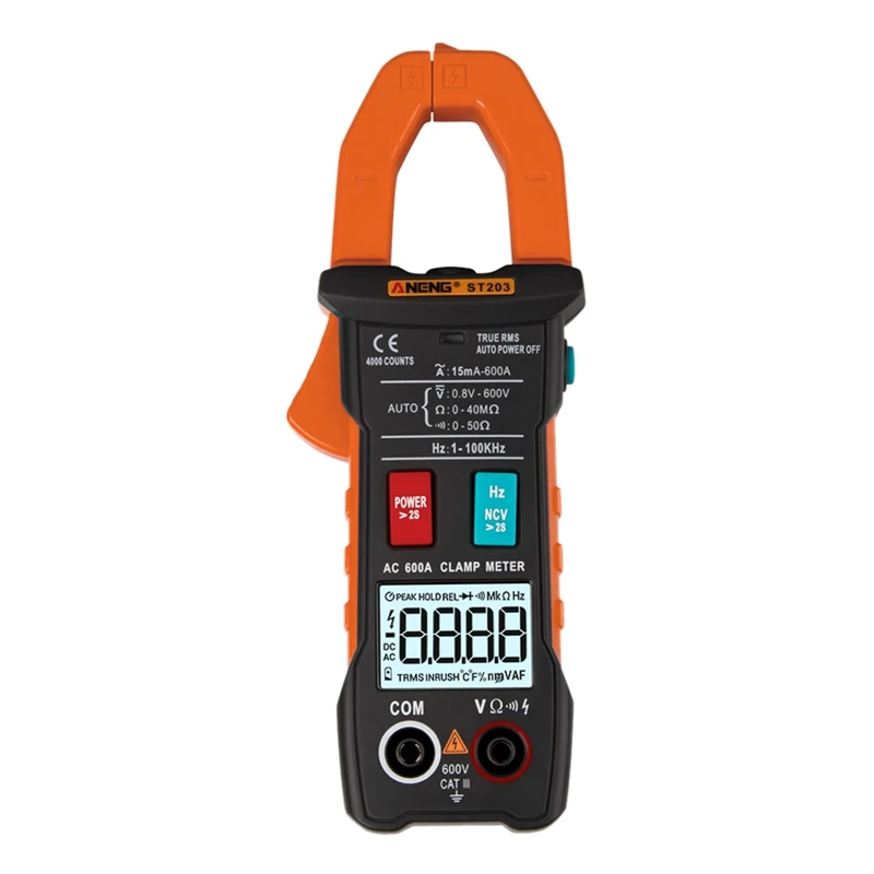 Orange ANENG ST203 цифровой клещи мультиметр 4000 отсчетов True RMS мини Ампер DC/AC клещи вольтметр 400 В Автоматический диапазон - Цвет: Orange