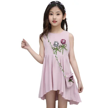 

Girls Dresses Floral Pleated Dress For Girls Sleeveless Party Dress Girl Summer Cute Kids Clothes For Girls 6 8 10 12 14 Year