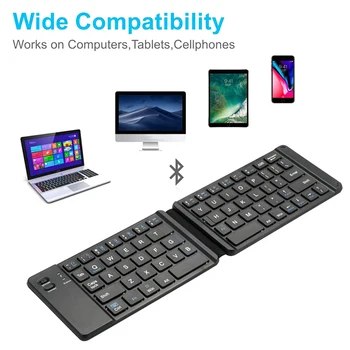 

Foldable Wireless Bluetooth Keyboard Rechargeable Mini Portable Touchpad for Tablet DQ-Drop