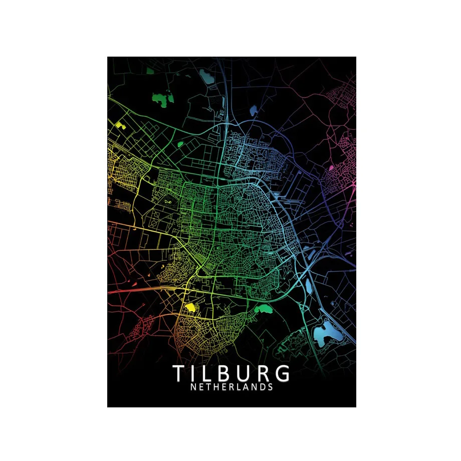 5D DIY Diamond Painting Netherlands Breda Rotterdam Tilburg Eindhoven Amsterdam-Rainbow City Map Art Wall Decor Map Painting - Цвет: Светло-серый