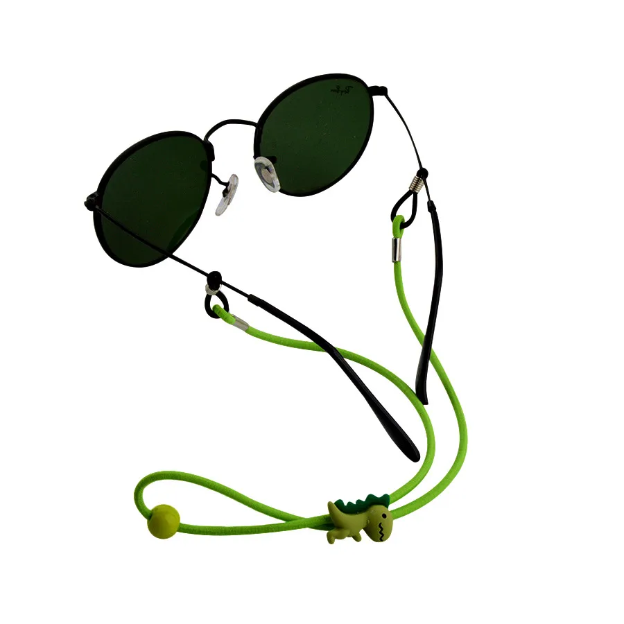 20pcs Elastic Kids Sun Glasses cord with adjustable button Dinosaur AntiSlip child Eyeglasses Strap Neck Cord