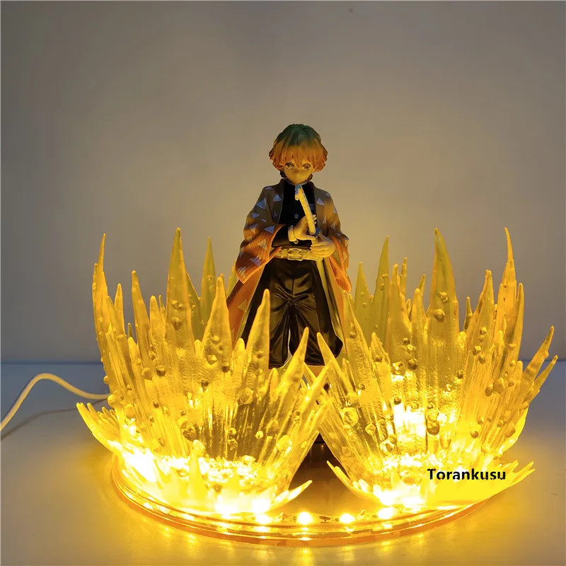 Фигурка дьявола агатсума зенитсу Thunderclap и Flash Led Effect аниме Kimetsu no Yaiba фигурка модель игрушки 150 мм