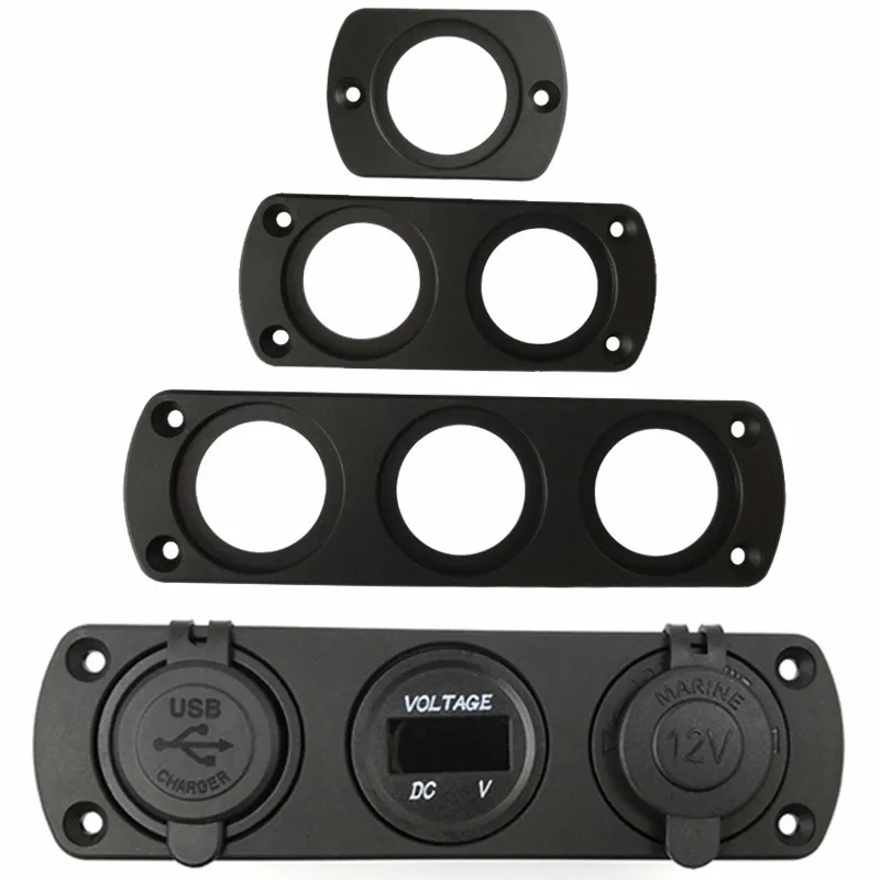 DIY Car USB Charger Switch Voltmeter Panel for Marine Cigarette Lighter