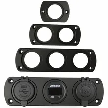 

DIY Car USB Charger Switch Voltmeter Panel for Marine Cigarette Lighter Voltmeter Power Outlet Socket Panel Mount Holder