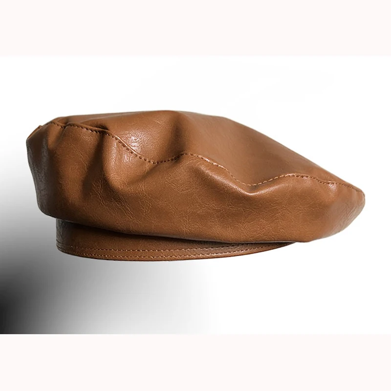 Осенние и зимние новые ретро кожаные береты темперамент леди Casquette Британский маляр шляпа newsboy восьмиугольная шапка BLM41