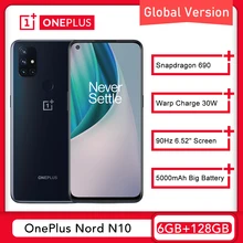 Global Version OnePlus Nord N10 5G 6GB 128GB Smartphone Snapdragon 690 90Hz Display 64MP Quad Cams Warp 30T NFC Nord 10 Phone