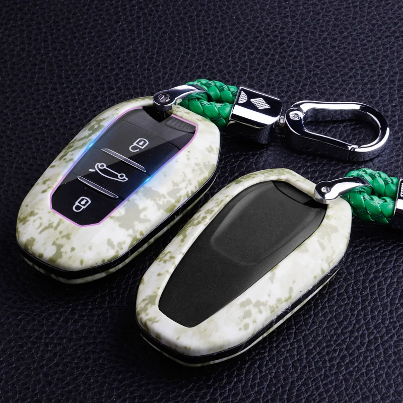02B подходит для peugeot 2008 3008 5008 2 кнопки дистанционного ключа Fob оболочки чехол Ce0523 Hu83 оболочка Крышка Ключа протектор Мода ТПУ - Название цвета: Белый