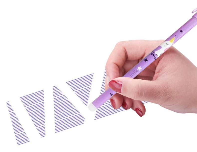 Haile 2 Teile/satz Niedlichen Konstellation Einhorn Löschbaren Stift Gewaschen griff Magische Gel Stifte 0,5mm Tinte Minen Schule Büro Schreibwaren – Detail 3