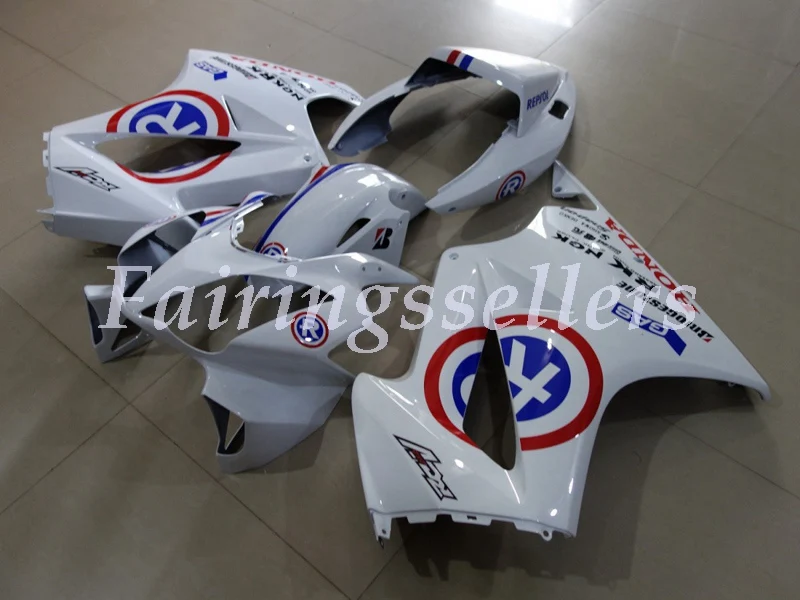 

4Gifts New ABS Motorcycle Fairing Kit For Honda VFR800 02 03 04 05 06 07 08 09 10 11 12 Fairings ABS plastic Blue and white