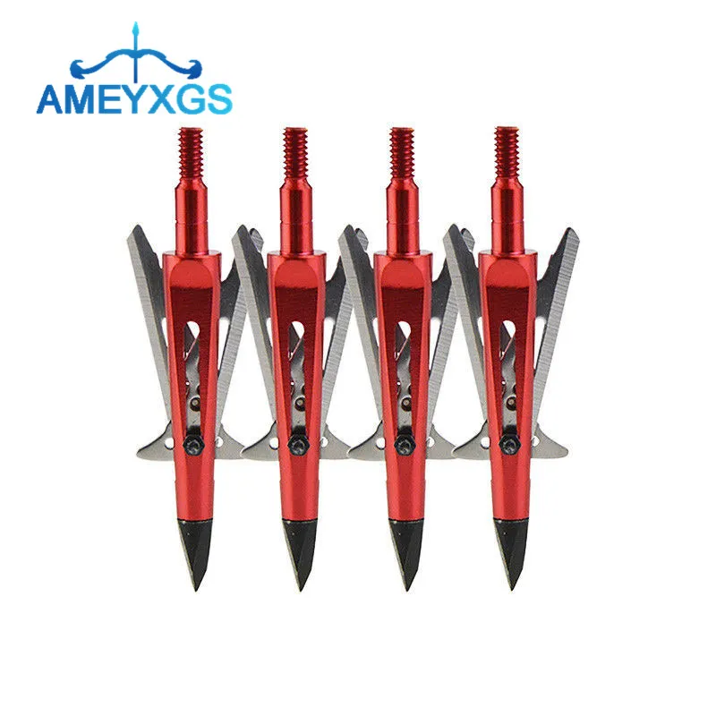 

6/12Ppcs 100 Grain Archery Blade Arrowheads Screw-In 2 Blade Broadheads Shape Points Tips For Arrow Shooting Hunting Accessories