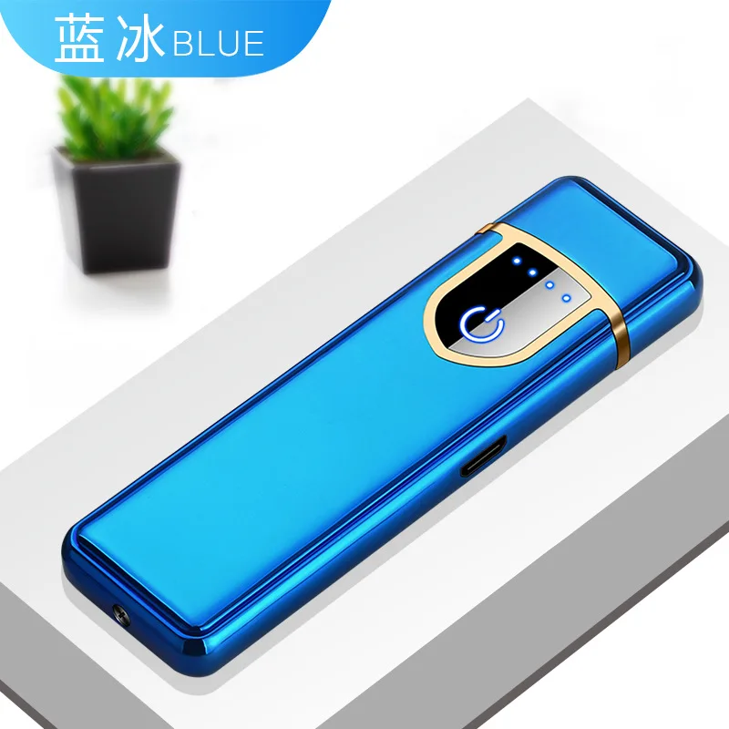 Может гравировать Зажигалка электронная зарядка USB Мини ветрозащитная Бесшумная