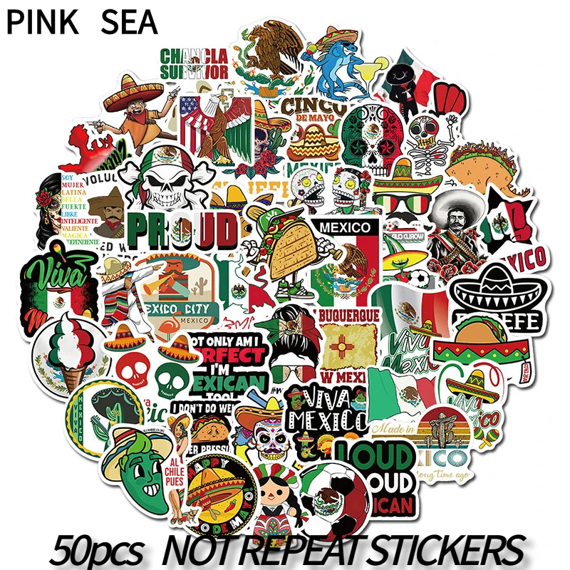 10/30/50Pcs/set Cartoon Danger Loud Proud Mexican Style Graffiti Mixed Stickers For Diy Luggage Laptop Skateboard Kids Case Toy