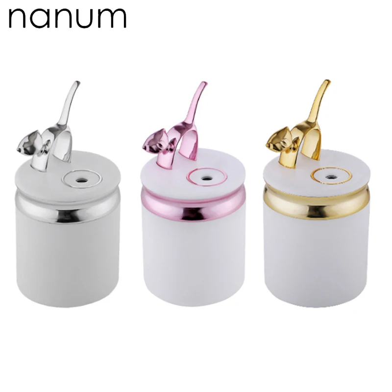 Car air freshener Kitten Humidifier Ultrasonic USB Mini Essential Oil Diffuser LED Light Office Home Air Purifier Mist Maker