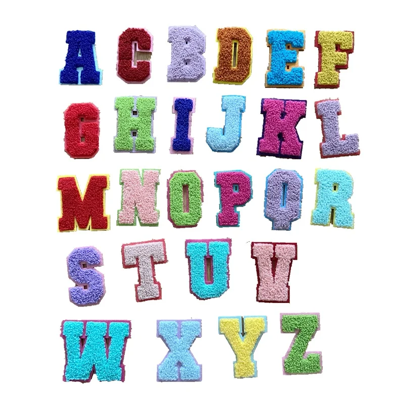 26 Piece Chenille Letter Iron on Patches Sew On Chenille Varsity A-Z Patches Alphabet Patches Letter Patches for DIY Supplies Pink Camouflage, 2.8 Inch 