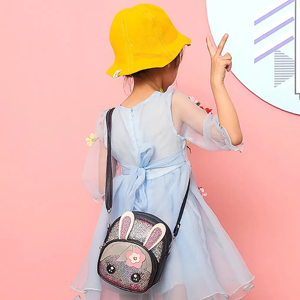 25# блестки мультфильм школьная сумка для девочки детский сад кролик уха школьный милые дети детская