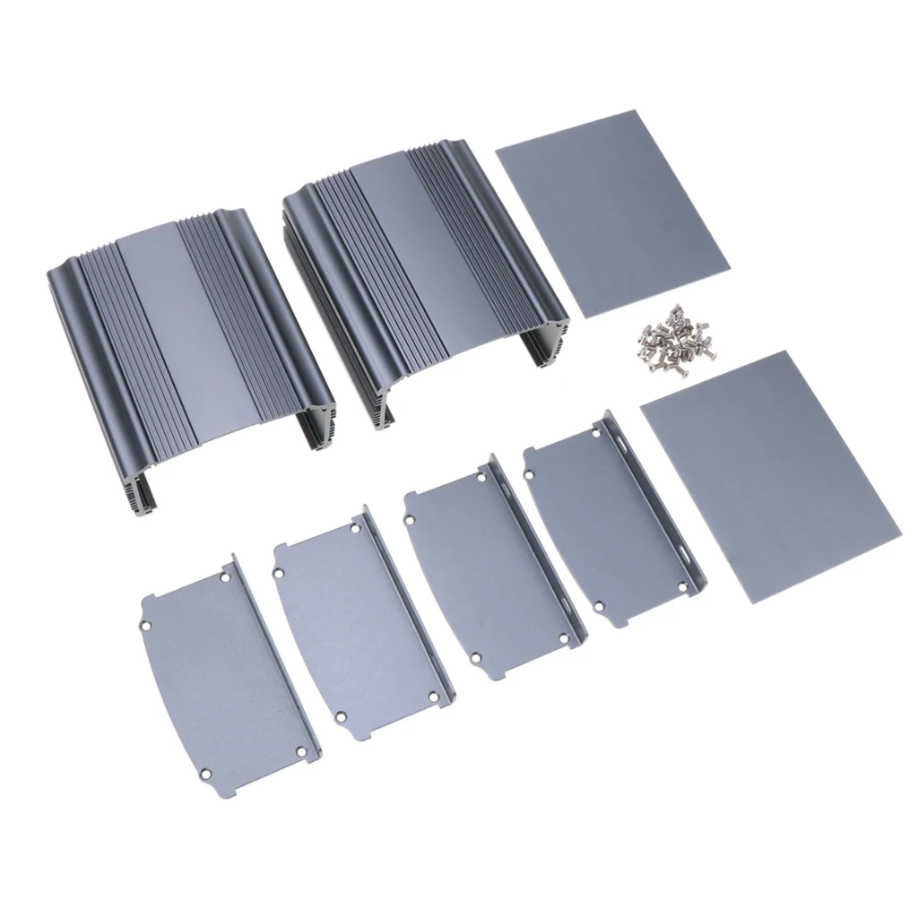 2-Pack Extruded Aluminum Electronic Power Enclosure PCB instrument Project Box Case DIY, 3.46 x 1.85 x 3.94 inch