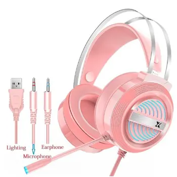 

PC Wired Earphone Headset PC Gamer Stereo Headphone Flexible Adjustable Mic Headset Profession Gaming Headset