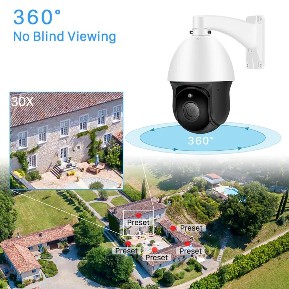 30x1080 P наружная скоростная купольная Wifi камера IP 2MP H.265 аудио PTZ беспроводная камера Ai Cloud-SD Slo наблюдения IP камера