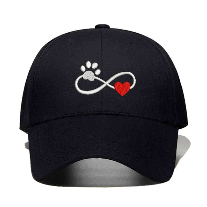 

Love Dog Paw Embroidery dad hat Men Women Summer Fashion Baseball Cap wild spring autumn visor caps Adjustable hats Dropshipping
