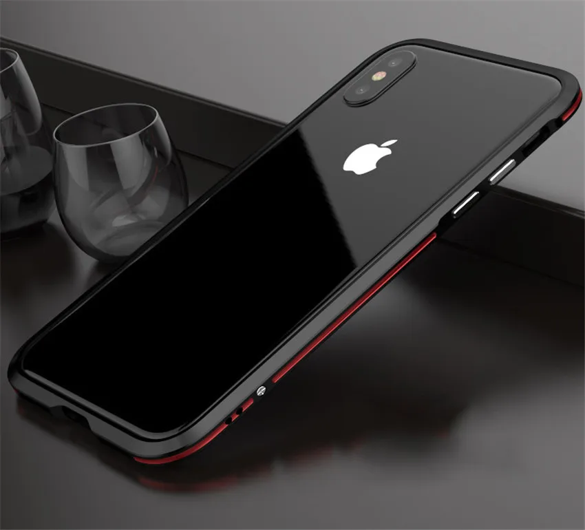 Чехол для iPhone XS Max, металлическая рамка, двойной цвет, алюминиевый бампер, защитный чехол для iPhone X iPhone XS, чехол